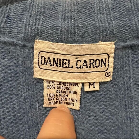 Vintage Angora & Lambswool Sleeveless Cardigan / Vest Size M - Picture 4 of 5